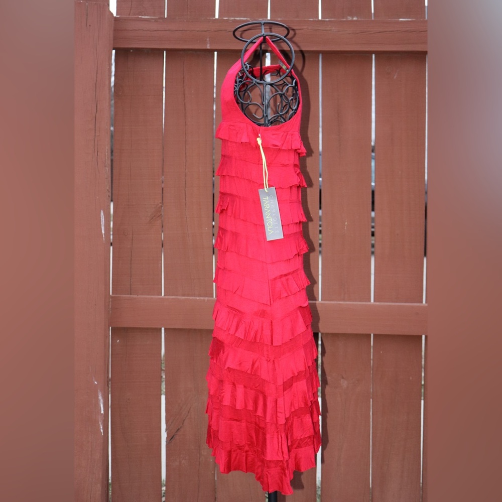 Charlotte Tarantola Red Tiered Ruffled Dress (w/ Tag) - Picture 3 of 8